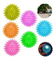7cm Rubber Flashing Spikey Ball, Kids Light Up Balls, Spiky Sensory Toy Gift 3+Y
