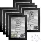 4X6 Picture Frame,Set of 8 Black Picture Frames, Tabletop or Wall Display..