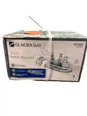 Glacier Bay Teapot 4 in. Centerset Double-Handle Low-Arc Bathroom Faucet Chrome