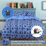 5 Piece Polyester Microfiber Kids Bedding Set Small Black Cartoon Pattern