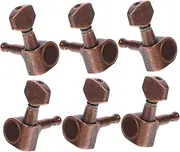 TOYANDONA 6r Tuning Pegs for Acoustic/electric Guitar Set of Sealed Tuners Square Head Keys Easy Install Ferrules Screws