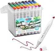 Brush Tip Alcohol Markers,48-Color Double Tipped Pastel Alcohol Based Markers, Colouring Textas Adult Acrylic Graphic Markers