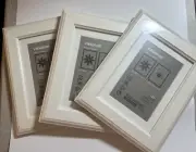 Set of 3 IKEA RIBBA 6x8 White Wood Picture Frames w/White Matting NEW