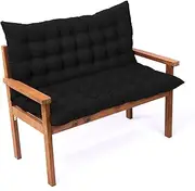 Outdoor Loveseat Swing Replacement Cushions Thicken Relaxer Reclining Chairs Seat Pads for Garden Porch Patio Furniture 2/3 Seater Black
