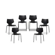 Pia Dining Chair - Black Set of Six Bundle
