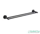 PLD Solo Double Towel Rail 800mm Matte Black SLMBDTR800