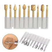 10x Tungsten Carbide Burr Bits Set Cutting Carving Routing Bur For Dremel Rotary