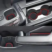 Auprite Anti Dust Mats for Toyota 86 Subaru BRZ Scion FR-S 2022 2023,Custom fit Cup Holder Liners Mats Door Pocket Center Console Liners (Red/6Pcs)