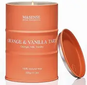 M&SENSE Orange Vanilla Tart Candles for Home Scented, Organic Soy Candles Clean Non Toxic 11.3oz 70 Hours Long Lasting Burning, Highly Scented Citrus Smelling Candles Cozy Room Decor