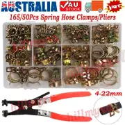 165/50Pcs Adjustable Spring Hose Clamps Fuel Line Range Water Pipe Tube Clip Kit