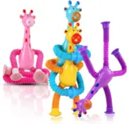 JAZOXDMR Pop Tubes Telescopic Suction Cup Giraffe Toys,Animal Fidget Toys Sen...