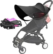 Pram Sun Shade Cover, UPF 50+ Universal Pushchair Sun Shade 31.5x26inch Waterproof Stroller Buggy Sun Shade Foldable Adjustable for Pushchair Buggy Carrycot