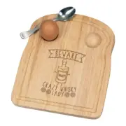 Beware Crazy Whisky Lady Breakfast Dippy Egg Cup Board Funny