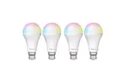 4x Laser 10W B22 Smart RGB LED Light Bulb Colour Adjustable WiFi App Control