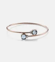 [Pomellato] Pomellato Nudo 18kt white gold bangle with diamonds and topaz S silver