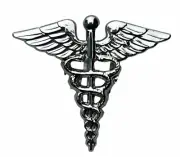 Hospital Caduceus Doctor Nurse Medical Silver Tone Hat Lapel Pin EE12002 F1D11C