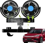 Car Clip Fans,Electric Dual Head Clip- Auto Cooling Fans for Seat - Rotatable Strong Wind Air Circulation Fan for Car, Boat, Sedan, SUV, Van, Truck, RV