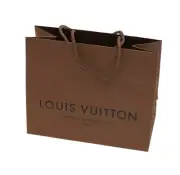 LOUIS VUITTON Brown Paper Black Shopping Bag 8,5” X 7” Small