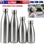 Portable Stainless Steel Water Bottle Single Walled Metal Sports Gym Drink Flask