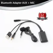 Car Wireless Bluetooth 5.0 Receiver AUX Adapter + Microphone Speaker Universal (for: Fiat)