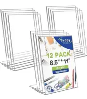 Acrylic Sign Stand Holder 8.5x11 Pack Of 12 For Flyer, Magazine & Pamphlets