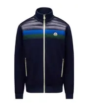 logo-patch track jacket M midnight blue
