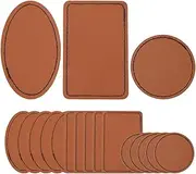 CORHAD 2sets DIY Craft Tags Pu Leather Patches for Clothes Embellishment 15pcs*2