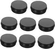 ASAKKURA 10pcs Black Aluminum Box Jar Airless Pump Jar Containers with Lids Water Makeup Remover Perfume Travel Spray Bottle Moisturizing Cream Bottle Emptying Kit Face Cream Black Aluminum