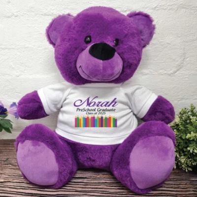 PreSchool Graduation Purple Bear 40cm, Graduate Gift