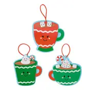 Cute Hot Cocoa Ornament Craft Kit, Craft Kits, DIY for Kids, Makes 12