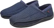 DURASIKO Unisex Edema Diabetic Shoes,Wide Boots for Swollen Feet,Breathable Mesh Shoes,Non-Slip,Flat Cloth Shoes,Elderly Casual Shoes(Women) Dark Blue