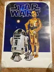 VINTAGE STAR WARS 1977 ORIGINAL POSTER R2D2 & CP30