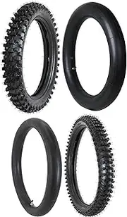 YC Yier Racing Front Rear 110/90-18 and 80/100-21 Tire and Tube Combo for Motorcycle Motocross Pit Dirt Bike Trail Offroad RM125 YZ125 CRF250R YZ250F CRF230F CRF250X CRF450X CR250R KX250 TTR250