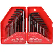 30 Piece Long Arm Metric & Imperial Allen Hex Key Set
