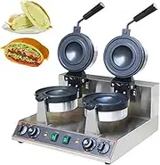 Electric Waffle Maker,Sandwich Press, 180° Rotating Non-stick Ice Cream Panini Press UFO Hamburger Baker Machine,Adjustable Temperature 50-300℃ Non(B)
