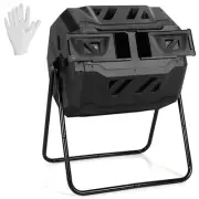 Large Garden Compost Bin 160L Dual Chamber Tumbling Composter Tumbler Rotating