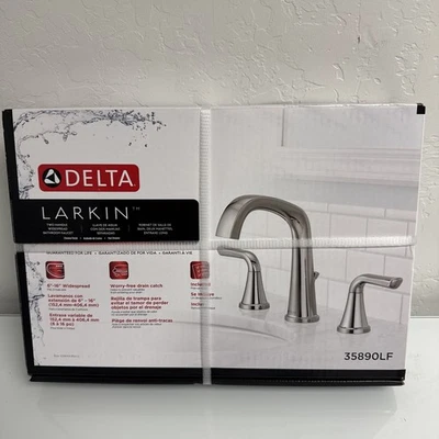 Delta Larkin Two-Handle Widespread Bathroom Faucet – Chrome, 3589OLF New In Box