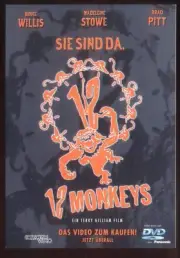 Modern FILM POSTER Postcard: 12 MONKEYS (Bruce Willis, Brad Pitt). Free Post