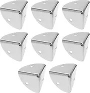 SING F LTD 8PCS 39mm Corner Angle Brace Protectors Scalloped Metal Right Angle Corner Guards for Wooden Box Desk Chest Case Flightcase Silver