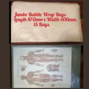 Jumbo Bubble Wrap Bags/ Pouches Open Top. Length 870mm x Width 600mm, 15 Bags.