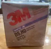 1994 3M DS HD 3.5" Diskettes Formatted IBM High Density New Sealed Box Of 10 USA