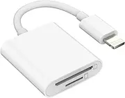 iPhone iPad Camera Memory Card Reader, Dual Slot SD TF Card Adapter, USB Type C, 4.8Gbps, Compact