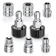 Pressure Washer Quick Connect Kit, Stainless Steel Pressure Washer Adapter Se...