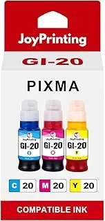 [JoyPrinting] Compatible Ink Replacement for Canon GI20 GI-20 GI 20 Ink Refill Bottles Work for Canon PIXMA G7020 G6020 G5020 MegaTank Printer (Cyan, Magenta, Yellow, 3 Pack)
