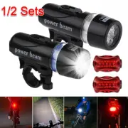 1/2 Sets LED Front Rear Bike Light Waterproof Head Light Bicycle Tail Lights AU