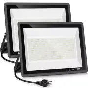 2 Pack 500W LED Flood Light Outdoor,2750W Equivalent Super Bright FloodLight ...