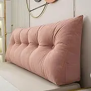 Sofa Slipcovers Large Triangular Wedge Cushion Pillow for Headboard and Lumbar Support Pink 80x50x20cm