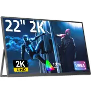 Portable Monitor 22 inch Frameless 2K 2560x1440 FreeSync IPS Gaming Screen