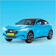 Scale Finished Model Car 1:24 Scale for Ford Mustang Electric Diecast Metal Car Model Miniature Vehicle Ornaments Collector Die-cast Vehicle(Blue)