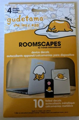 New RARE Roomscapes Gudetama The Lazy Egg Foiled Decor Sticker Set